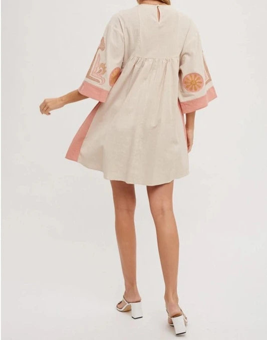 Pink Embroidered Dress